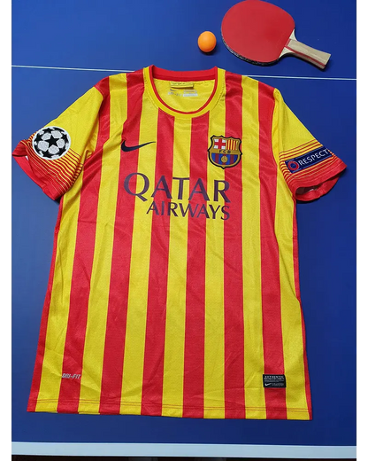 Cesc Fabregas 4 - Barcelona 2013/2014 Yellow Red Retro Football Jersey