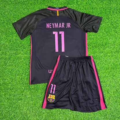 Barcelona Neymar Jr 2014/15 Retro Black Pink Kids Football Jersey