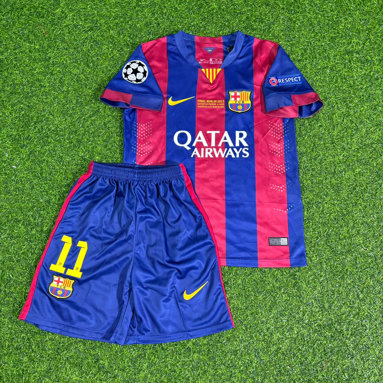 Barcelona Neymar Jr 2015 Final Home Kids Kit Kids Football Jersey Kit