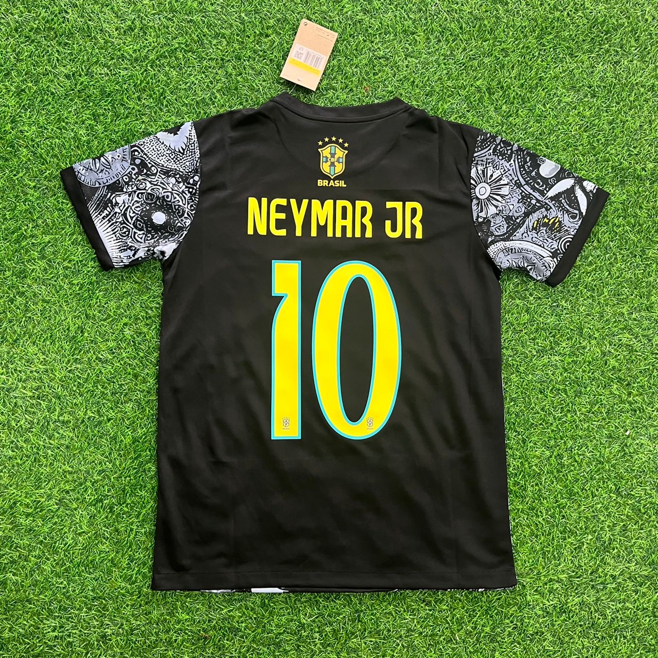 Brazil Neymar Jr Iconic Retro Football Jersey