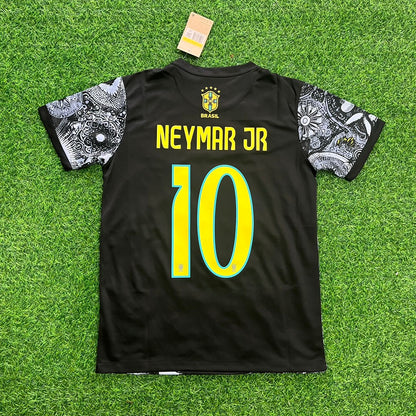 Brazil Neymar Jr Iconic Retro Football Jersey