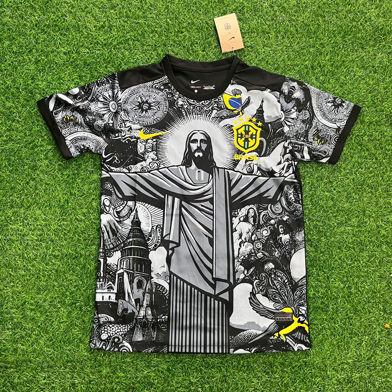 Brazil Neymar Jr Iconic Retro Football Jersey