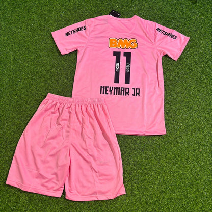 Santos FC Neymar Jr Kids Pink Retro Football Jersey