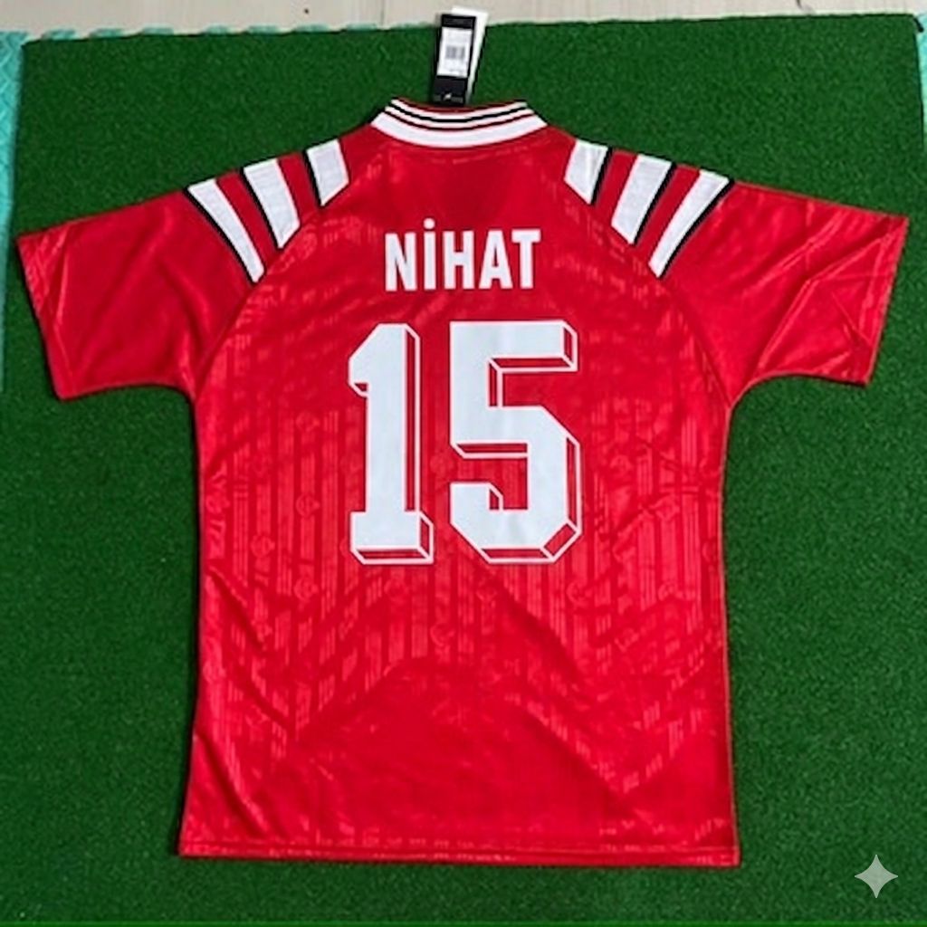Nihat Kahveci Türkiye Turkey Red Nostalgic Retro Football Jersey Kit