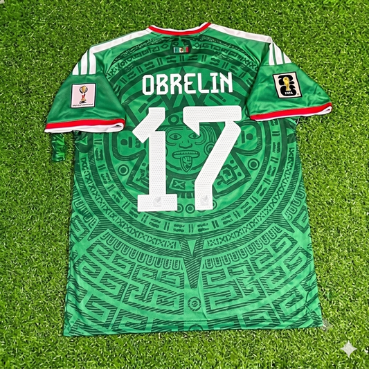 Mexico World Cup 2026 Obrelin Pineda Home Green Football Jersey