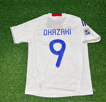 Japan World Cup 2010 Shinji Okazaki White Retro Football Jersey
