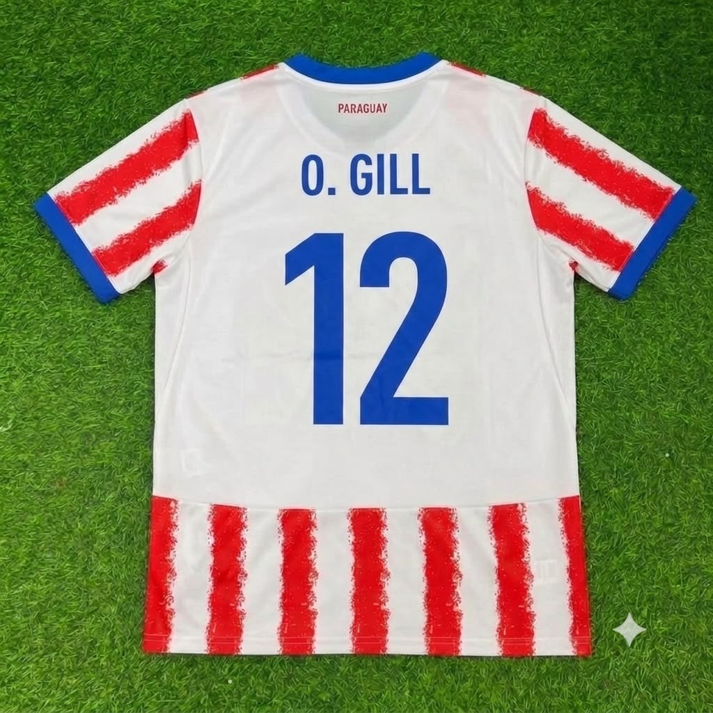 Paraguay World Cup 2026 Orlando Gill White Football Jersey Shirt
