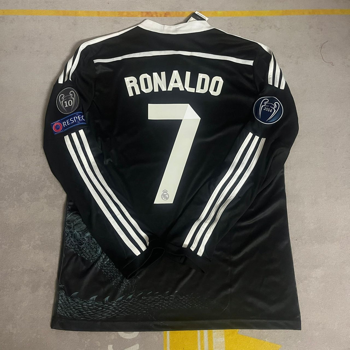 Cristiano Ronaldo 2014 Black Dragon Long Sleeve Retro Football Jersey