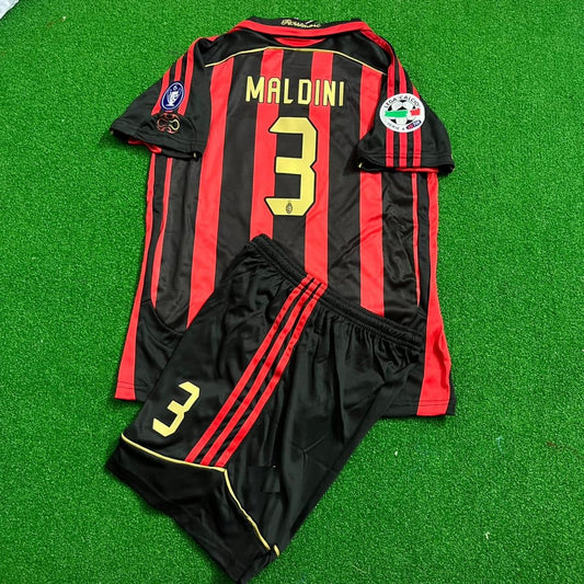 AC Paolo Maldini Milan 2006 2007 Retro Kids Soccer Jersey Kinder Trikot Soccer Kit