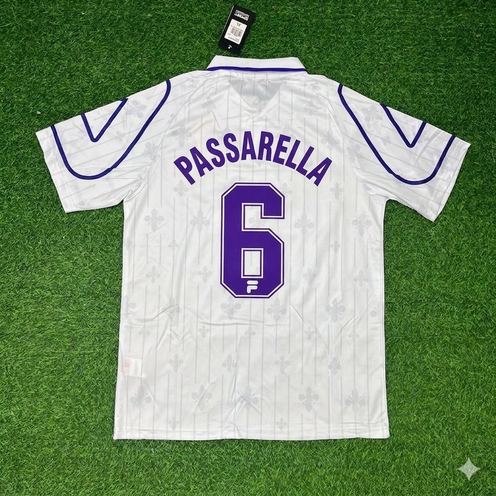 Daniel Passarella Fiorentina White Retro Football Jersey Kit