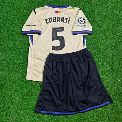 Pau Cubarsi Barcelona Grey Kids 2026 Football Jersey