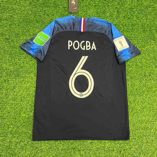 Paul Pogba France 2018 World Cup Final Retro Jersey Maillot Trikot