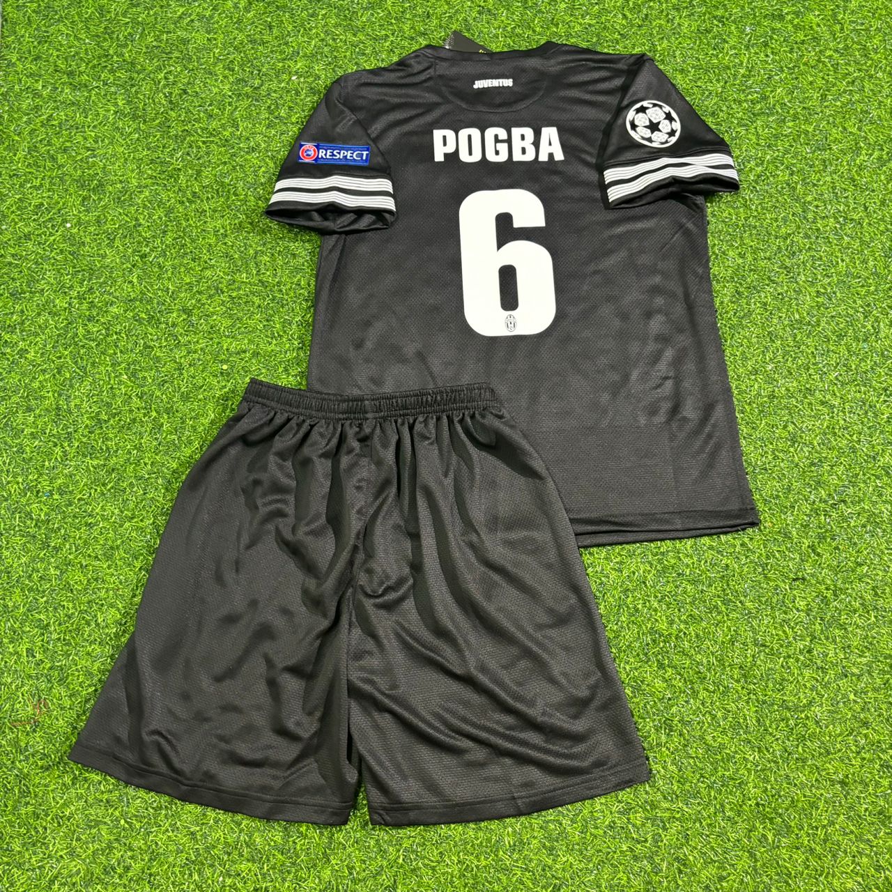 Paul Pogba Juventus 2012 2013 Kids Black Retro Football Jersey Kit