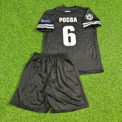 Paul Pogba Juventus 2012 2013 Kids Black Retro Football Jersey Kit