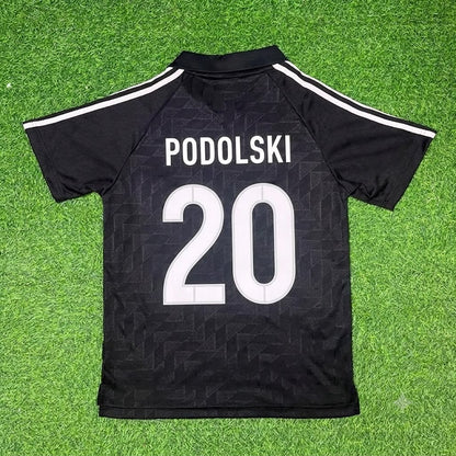Lukas Podolski Germany Deutschland Schwarzes Retro Fußballtrikot Jersey