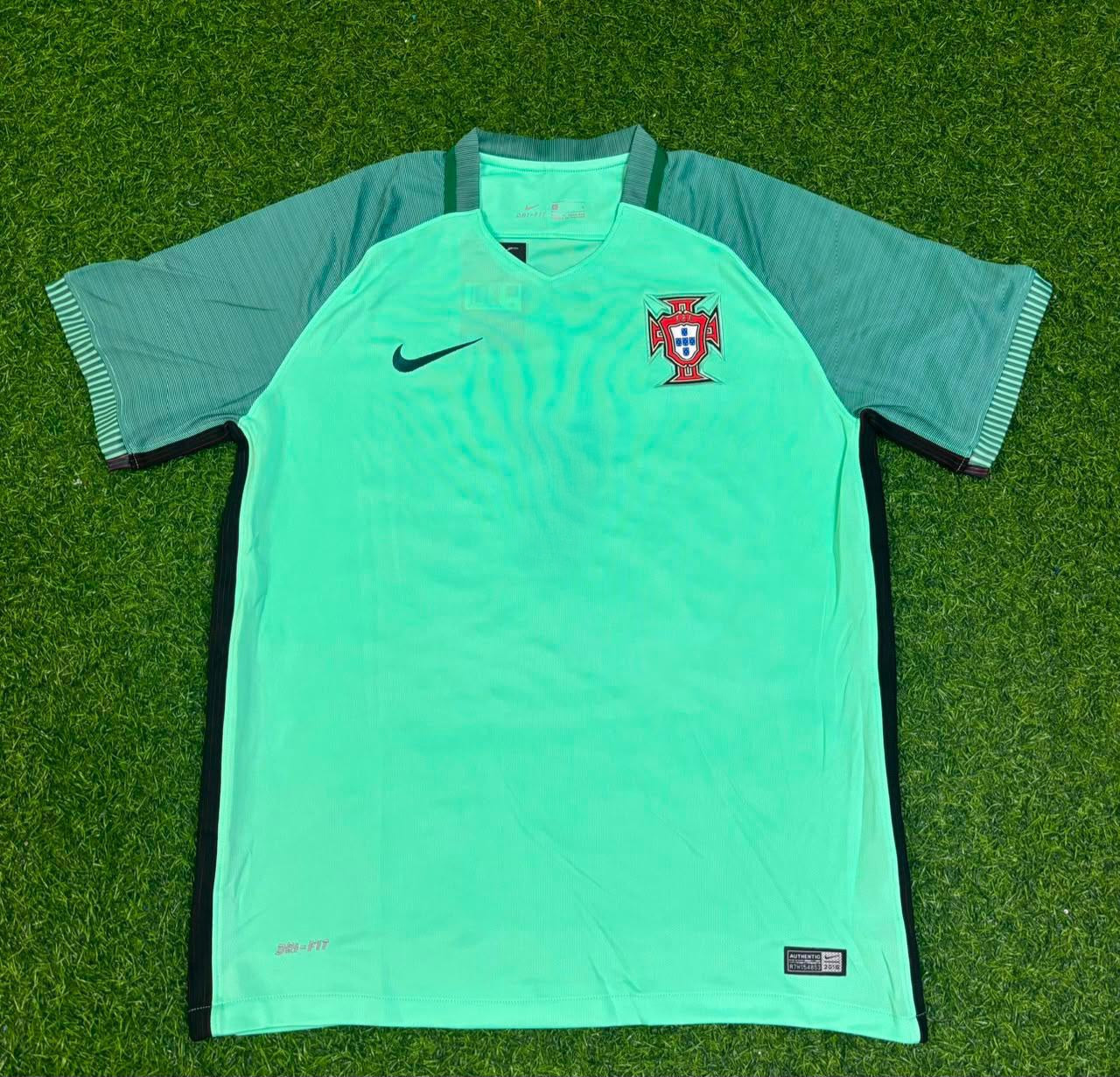 Portugal EURO 2016 Bruno Alves Green Retro Football Jersey