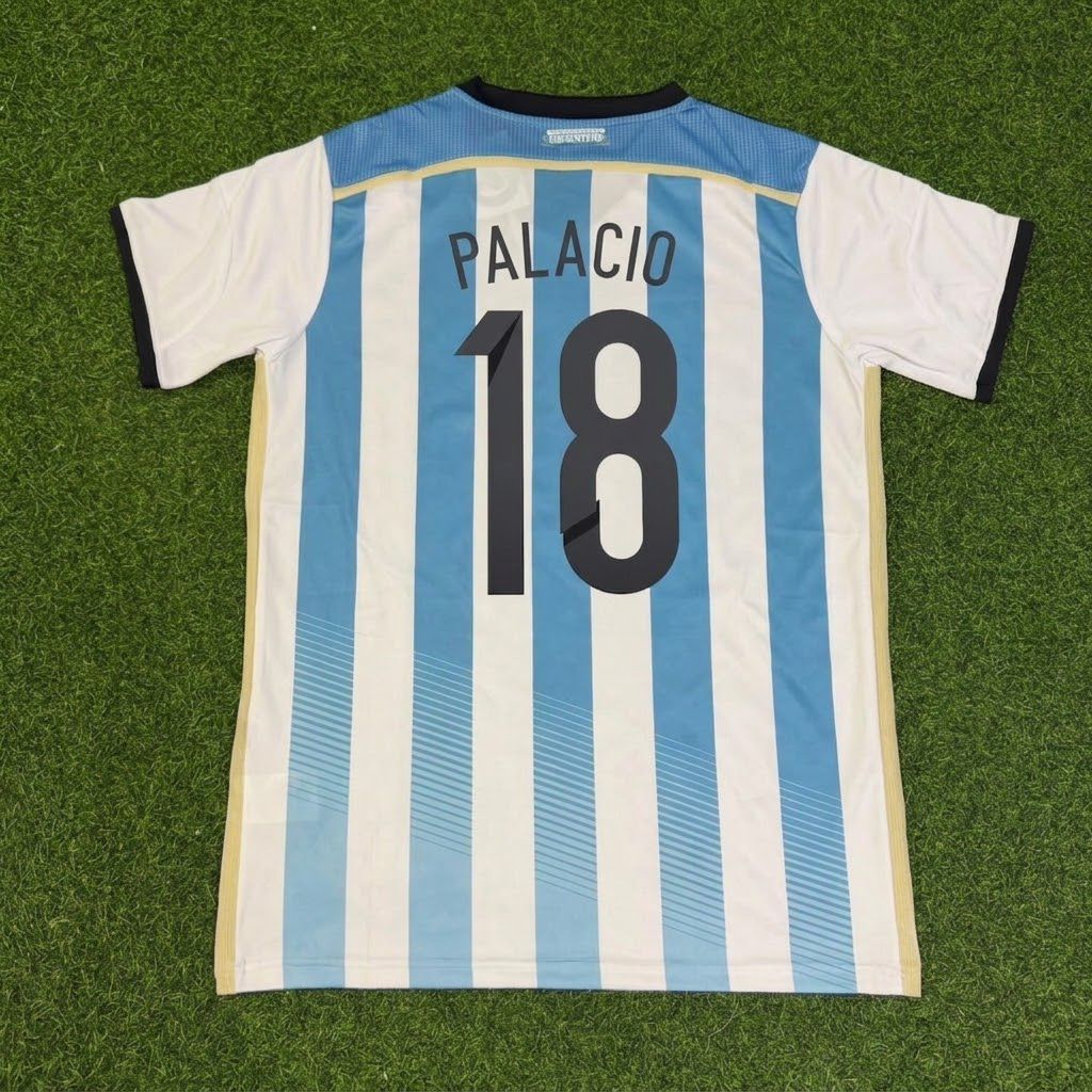 Rodrigo Palacio Argentina 2014 World Cup Home Retro Football Jersey