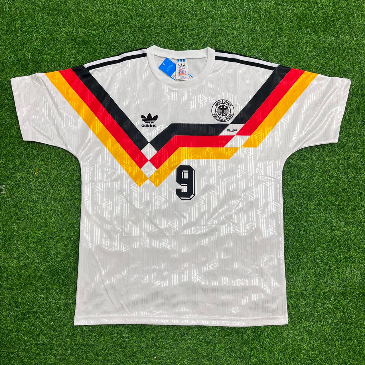 Germany World Cup 1990 Rudi Völler Deutschland Retro Football Jersey - Deutschland Retro- WM 1990