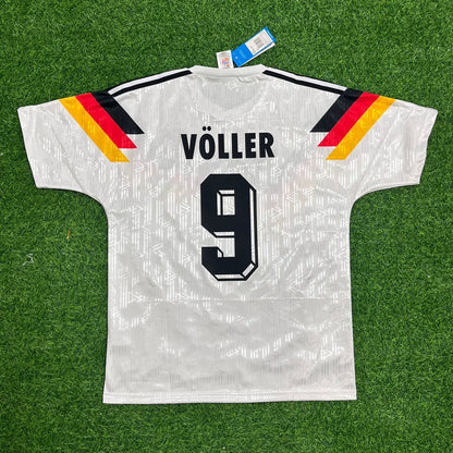 Germany World Cup 1990 Rudi Völler Deutschland Retro Football Jersey - Deutschland Retro- WM 1990