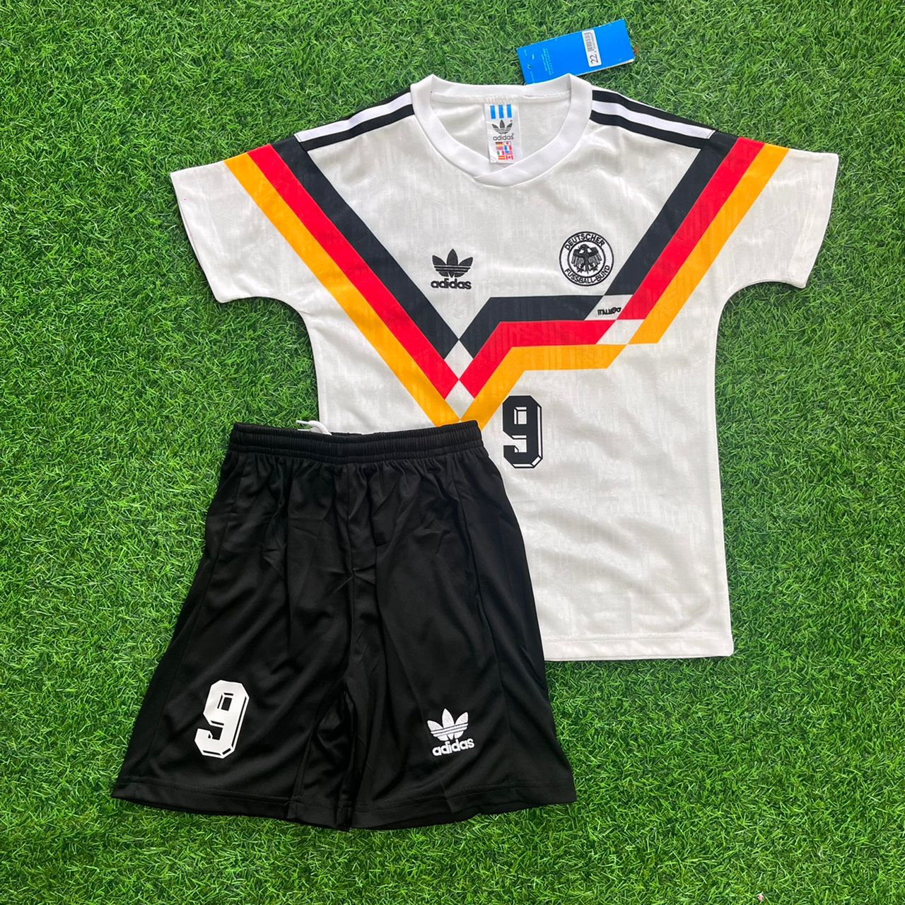 Germany World Cup 1990 Rudi Voller Deutschland Retro Kids Football Jersey - Deutschland Retro Kinder WM 1990
