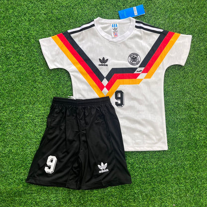 Germany World Cup 1990 Rudi Voller Deutschland Retro Kids Football Jersey - Deutschland Retro Kinder WM 1990