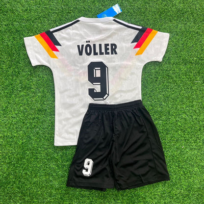 Germany World Cup 1990 Rudi Voller Deutschland Retro Kids Football Jersey - Deutschland Retro Kinder WM 1990