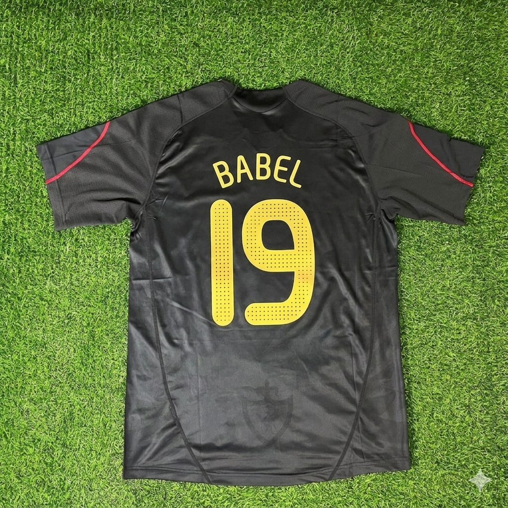 Ryan Babel Liverpool 2009/10 Black Retro Football Jersey Kit