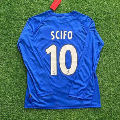 Auxerre Enzo Scifo Blue Long Sleeve Retro Football Jersey