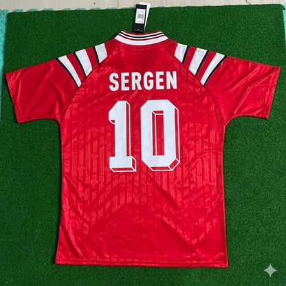 Sergen Yalçin Türkiye Turkey Red Nostalgic Retro Football Jersey Kit