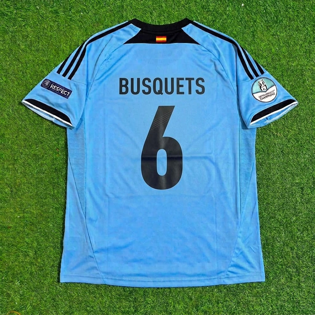 Sergio Busquets Spain EURO 2012 Final Retro Football Jersey