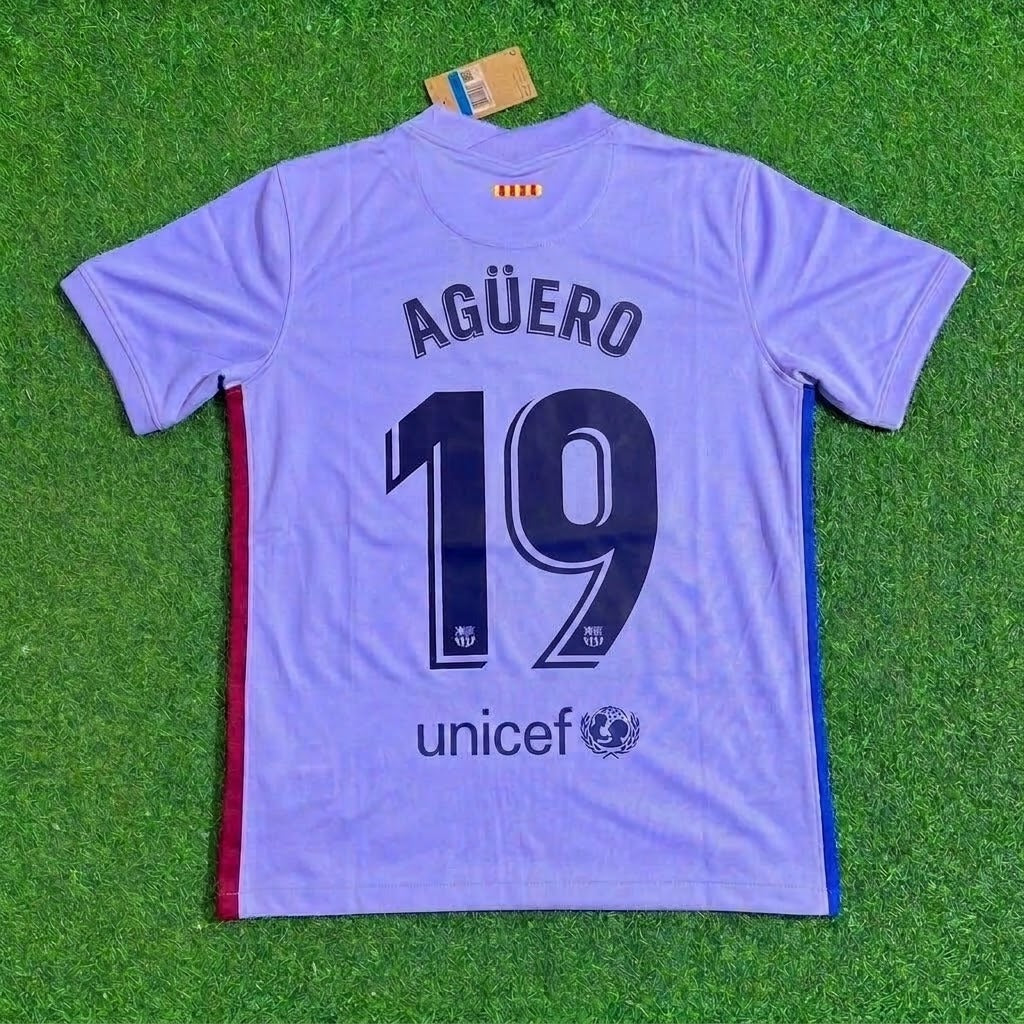 Sergio Kun Agüero #19 Barcelona 2021 22 Season Retro Football Jersey