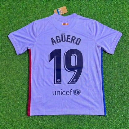 Sergio Kun Agüero #19 Barcelona 2021 22 Season Retro Football Jersey