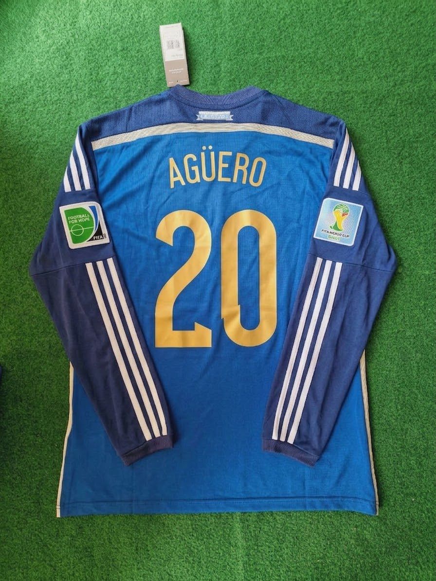 Sergio Kun Agüero Argentina 2014 World Cup Retro Football Jersey Paradise Edition