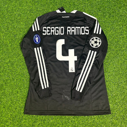 Sergio Ramos #4 Real Madrid 2009 Away Black Retro Jersey