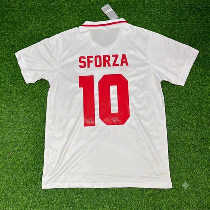 Switzerland World Cup 1994 Ciriaco Sforza White Retro Football Jersey