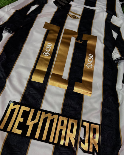 Santos Neymar JR Black Stripe Football Jersey
