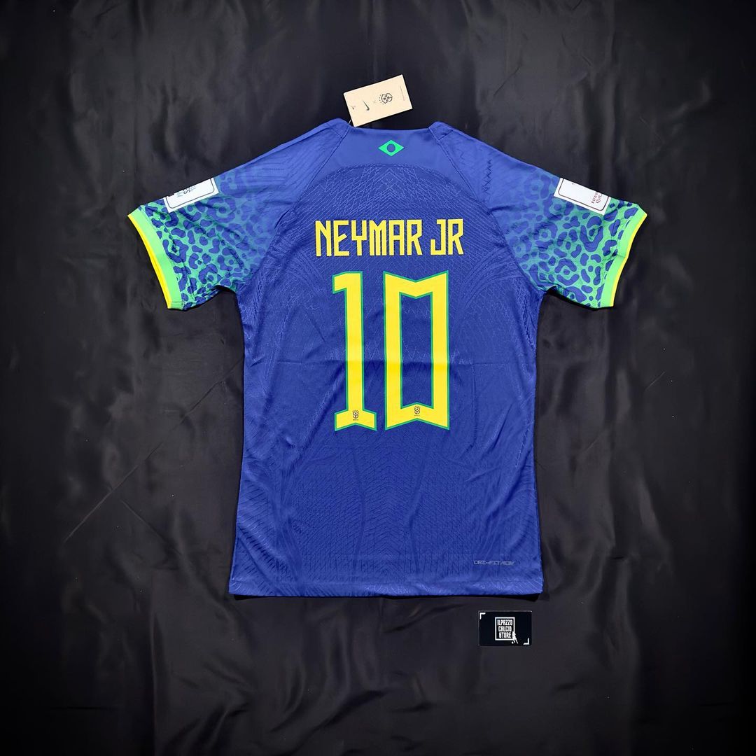 Brazil World Cup 2022 Neymar Jr Retro Football Jersey