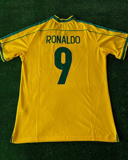 Phenomenon Ronaldo Nazario Brazil Retro Football Jersey