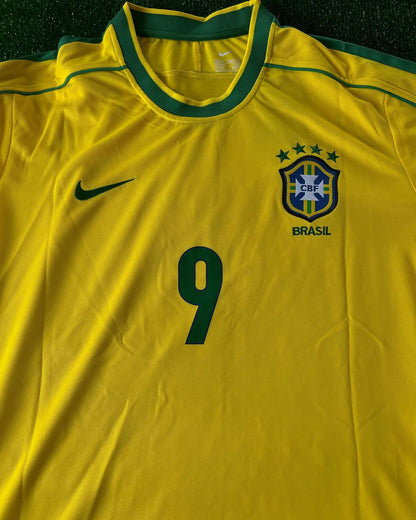 Phenomenon Ronaldo Nazario Brazil Retro Football Jersey