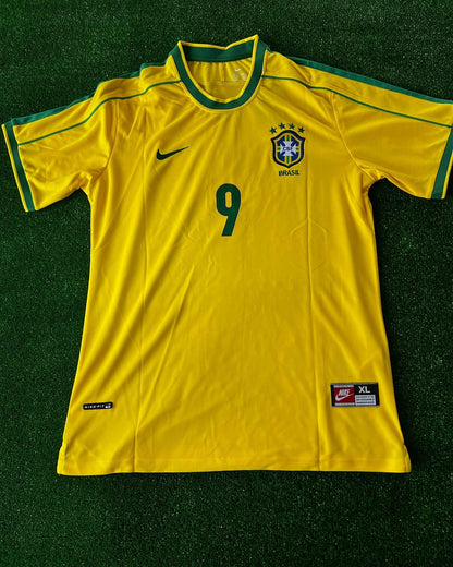 Phenomenon Ronaldo Nazario Brazil Retro Football Jersey