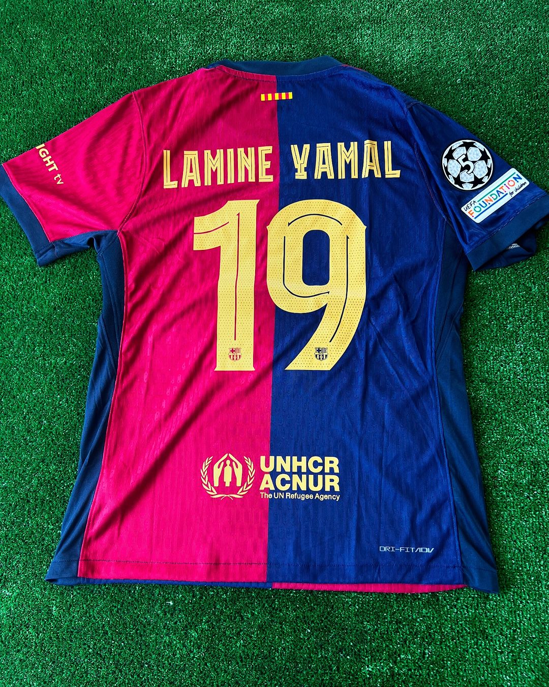 Lamine Yamal Barcelona 2025 Champions League Patch Football Jersey