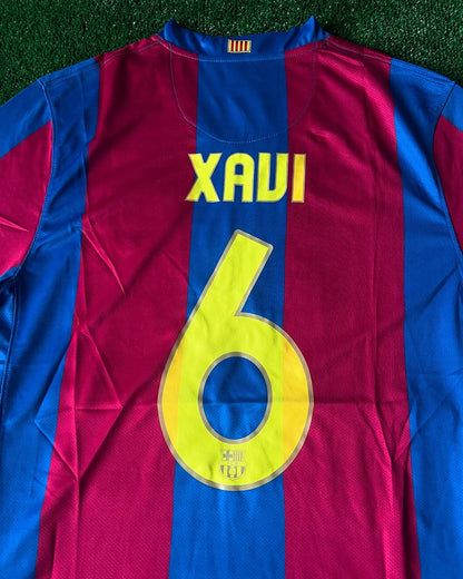 Xavi Hernandez Barcelona 2007 2008 Retro Football Jersey