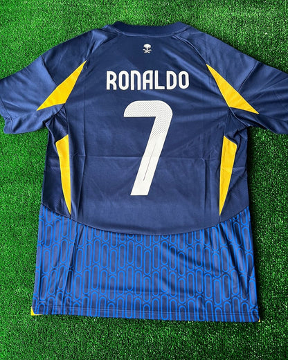 Cristiano Ronaldo #cr7 Al Nassr 2025 Home Saudi Black Blue Football Jersey