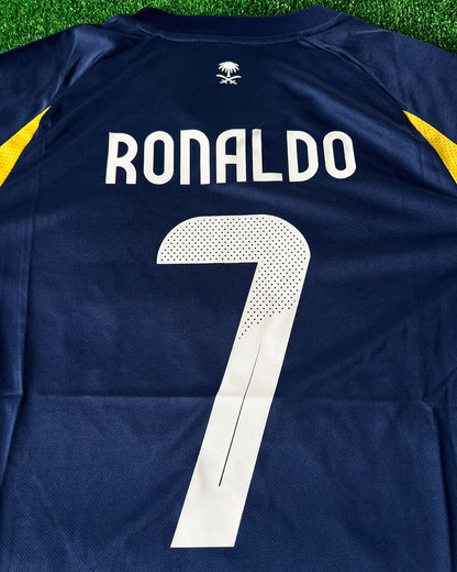 Cristiano Ronaldo #cr7 Al Nassr 2025 Home Saudi Black Blue Football Jersey