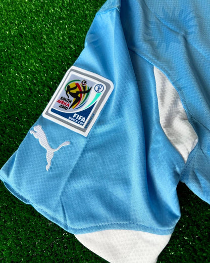 Uruguay World Cup 2010 Diego Lugano South Aftica Blue Retro Football Jersey