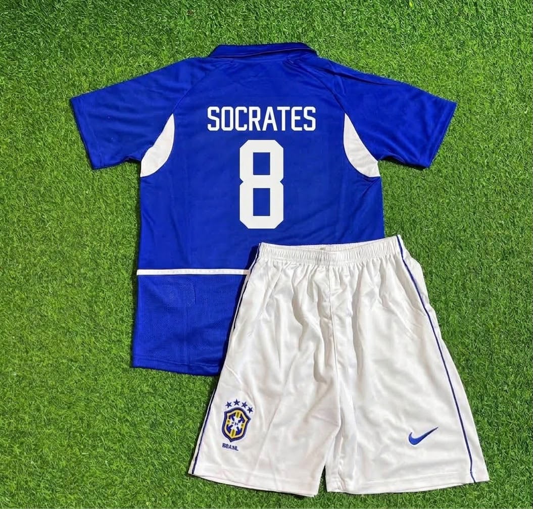 Brazil Socrates Away Kids Football Jersey
