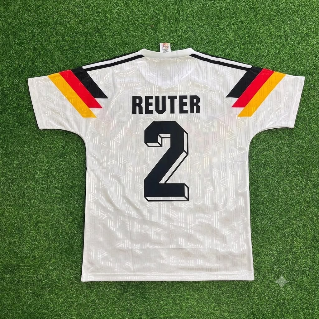 Germany World Cup 1990 Stefan Reuter Retro Football Jersey Kit