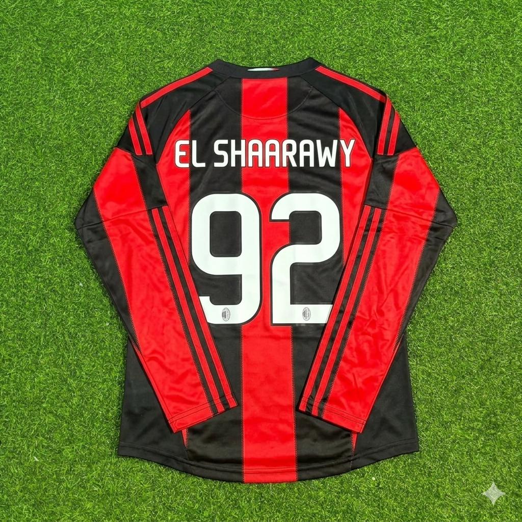Stephen El Shaarawy AC Milan Home Long Sleeve Retro Football Jersey Kit