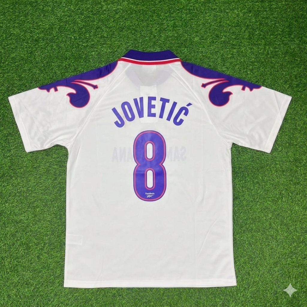 Stevan Jovetic Fiorentina Retro White Football Jersey Kit
