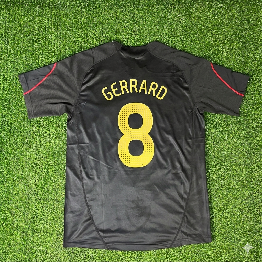 Steven Gerrard Liverpool 2009/10 Black Retro Football Jersey Kit